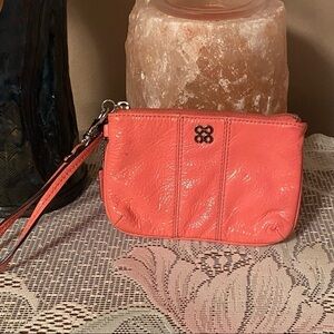 Coach Patent Leather Wristlet coral/pink